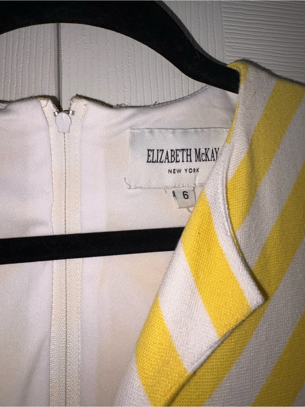 Elizabeth McKay Yellow and White Chevron Fit-and-Flare Dress - Picture 8 of 14